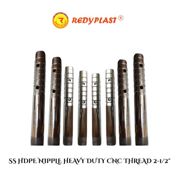 REDYPLAST® SS HDPE NIPPLE Long Heavy Duty CNC Thread 2"