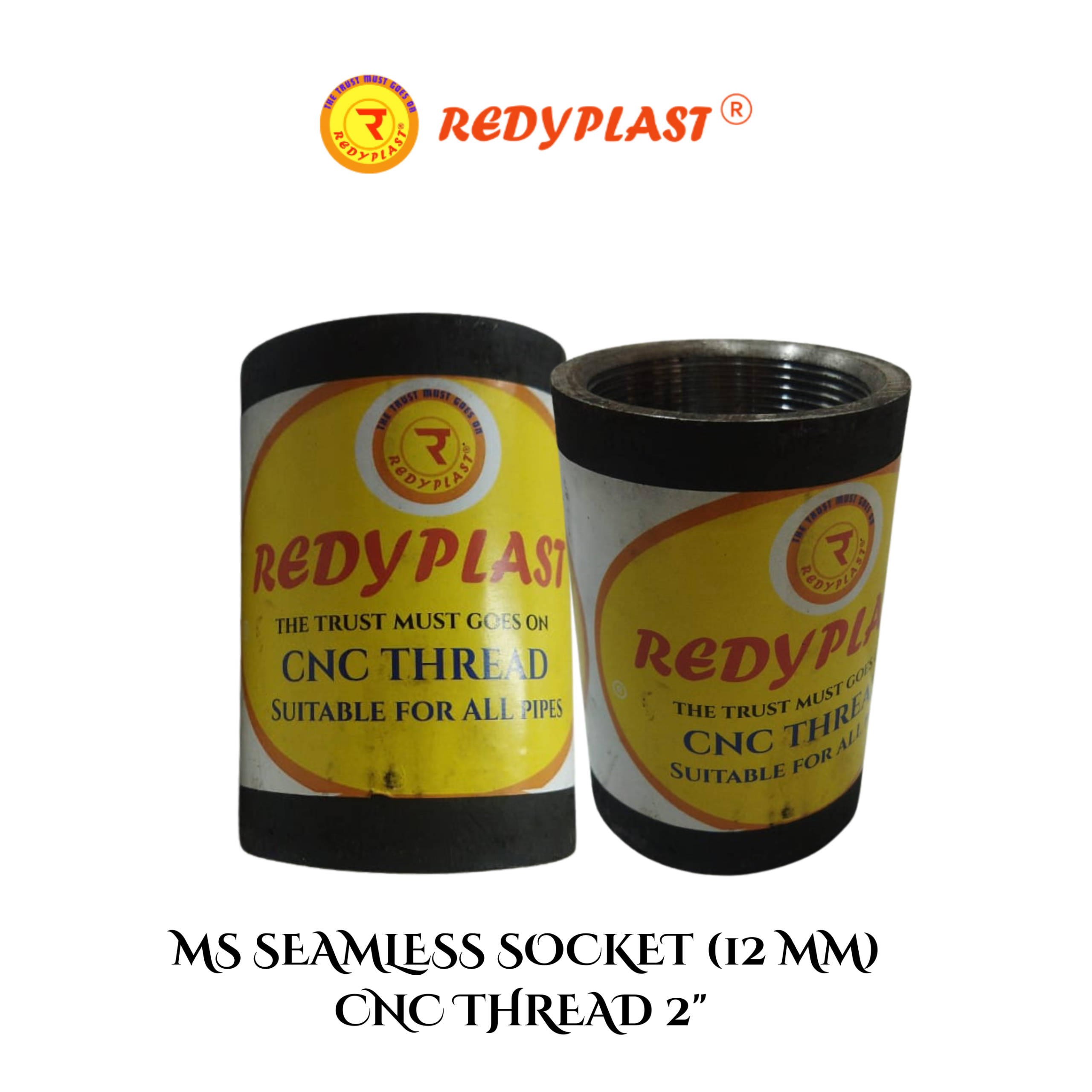 REDYPLAST® MS SEAMLESS SOCKET (12 MM) CNC THREAD 2" Yellow